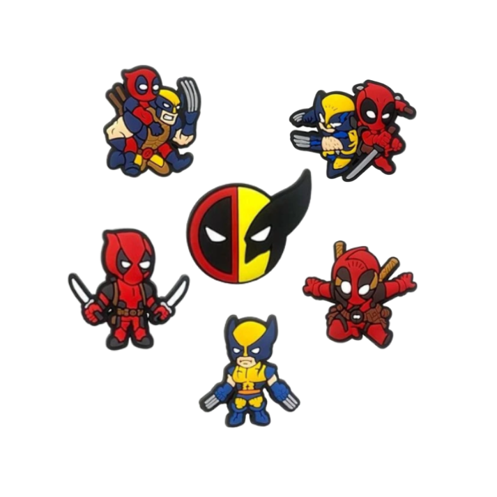Deadpool and Wolverine Croc Charms - Option B